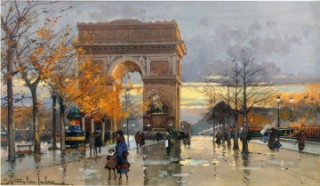Place de L etoille a pres la pluie ウジェーヌ ガリアン パリ Oil Paintings